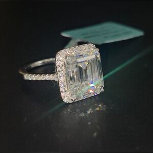 11.97 CTW Moissanite S925 Silver Ring.